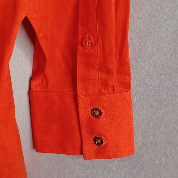 Coogi Shirt Mens 4XL Dark Orange Button Down Long Sleeve HipHop Streetwear - Picture 6 of 9